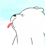 99px.ru аватар Белый медведь из мультсериала We Bare Bears (Мы обычные медведи) показывает язык