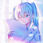 99px.ru аватар Сонная Vocaloid Hatsune Miku / Вокалоид Хатсунэ Мику стоит у окна, обнимая подушку