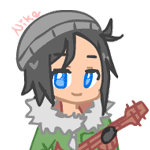 Аватар Чибик с гитарой на белом фоне, by CuteNikeChan