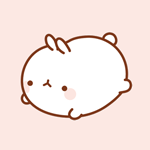 Аватар Кролик Моланг / Molang из одноименного мультфильма переворачивается на бочек и засыпает
