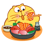 99px.ru аватар Желтый кот ест суши