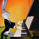 99px.ru аватар Кролик Bugs Bunny / Багз Банни из одноименного мультфильма играет на фортепиано