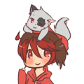 99px.ru аватар Кошка на голове рыжеволосого чибика, by CuteNikeChan