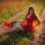 99px.ru аватар Девушка с маками сидит на дороге. Фотограф Макарова Марина
