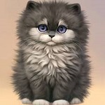 99px.ru аватар Пушистый серый котенок, by Chiakiro
