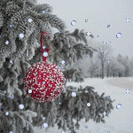 99px.ru аватар Новогодний шар весит на елке в снегу