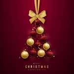 Аватар Новогодняя елка с бантиком из шариков, (Merry Christmas, Happy New Year / с рождеством, счасстливого нового года)