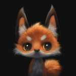 99px.ru аватар Лисенок на черном фоне, by Silverfox5213