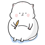 99px.ru аватар Толстый белый котенок ест сушеную рыбу