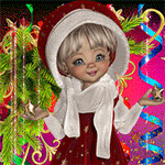 99px.ru аватар Девочка-снегурочка на фоне елочной ветки с игрушками и мишуры