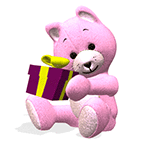 99px.ru аватар Розовый медвежонок с подарком в лапах