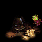 Аватар Салют на черном фоне и надпись Happy-New-Year / Счастливого нового года, by KmyGraphic