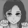 99px.ru аватар Моргающая девушка с руками у лица, by mikichihiro