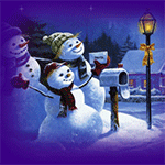 Аватар Снеговики на фоне горящего фонаря
