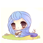 99px.ru аватар Чибик с гитарой сидит на траве, by mochatchi