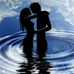 99px.ru аватар Влюбленные стоят в воде, в которой отражается небо