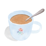 99px.ru аватар Девушка с чайной ложки прыгает в чашку с какао