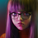 99px.ru аватар Девушка с размытой тушью в очках, by Lemon Cat