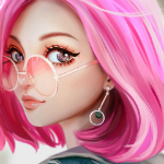99px.ru аватар Девушка с розовыми волосами в очках, by Lemon Cat