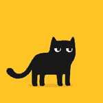 99px.ru аватар Черная кошка потягивается