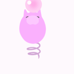 99px.ru аватар Прыгающая розовая свинка с шаром на голове