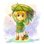99px.ru аватар Линк / Link из серии игр The Legend of Zelda прячется от дождя
