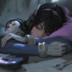 99px.ru аватар Спящая D. VA Hana Song / Ханна Сон, из игры Overwatch / Дозор, by Rui Li