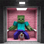 99px.ru аватар Анимированный аватар с танцующим в лифте зомби из Minecraft в стиле PSY - Gangnam style