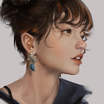 99px.ru аватар Девушка с сережками смотрит в сторону, by kezui