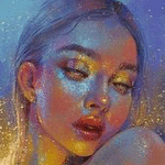 Аватар Девушка с блестками на лице, by 0073. uv