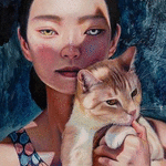 99px.ru аватар Девочка с кошкой, by love. watts