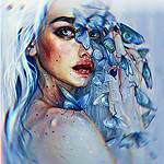 99px.ru аватар Девушка с голубыми бабочками, автор Tanya Shatseva
