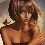 Аватар Девушка с бабочкой на плече, by Lora-Vysotskaya