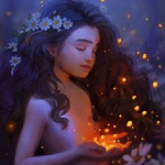 Аватар Девушка смотрит на сияние над своей рукой, by Cristina de Elias