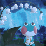 99px.ru аватар Лягушка стоит у ландыша под дождем