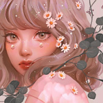 99px.ru аватар Девушка с ромашками на волосах