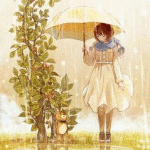 99px.ru аватар Девушка с зонтом стоит под дождем