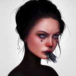 99px.ru аватар Девушка с птицей во рту, автор Laura H. Rubin
