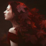 99px.ru аватар Девушка с осенними листьями на волосах