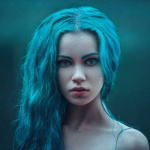 Аватар Девушка с голубыми волосами