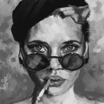 Аватар Девушка в берете с сигаретой во рту