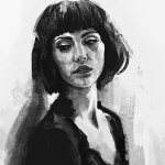 Аватар Грустная девушка на белом фоне