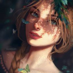 99px.ru аватар Девушка с бабочками, by RaidesArt