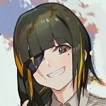 99px.ru аватар Улыбающаяся девочка с повязкой на глазу, персонаж из игры Girls Frontline