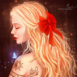 Аватар Белокурая девушка с бабочкой на плече, by mymarimari