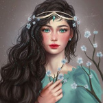 Аватар Девушка с весенней веточкой в руке, by mymarimari