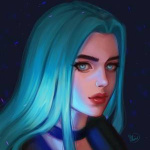 Аватар Девушка с голубыми волосами, by heyethereal