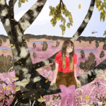 Аватар Девочка сидит на дереве под листопадом
