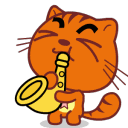 99px.ru аватар Рыжий кот играет на трубе