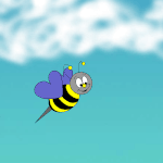 99px.ru аватар Счастливая пчелка с крыльями из сердечек летит в небе